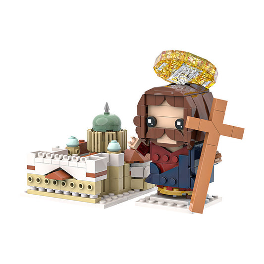 church and jesus building set | lego compatible - 5
