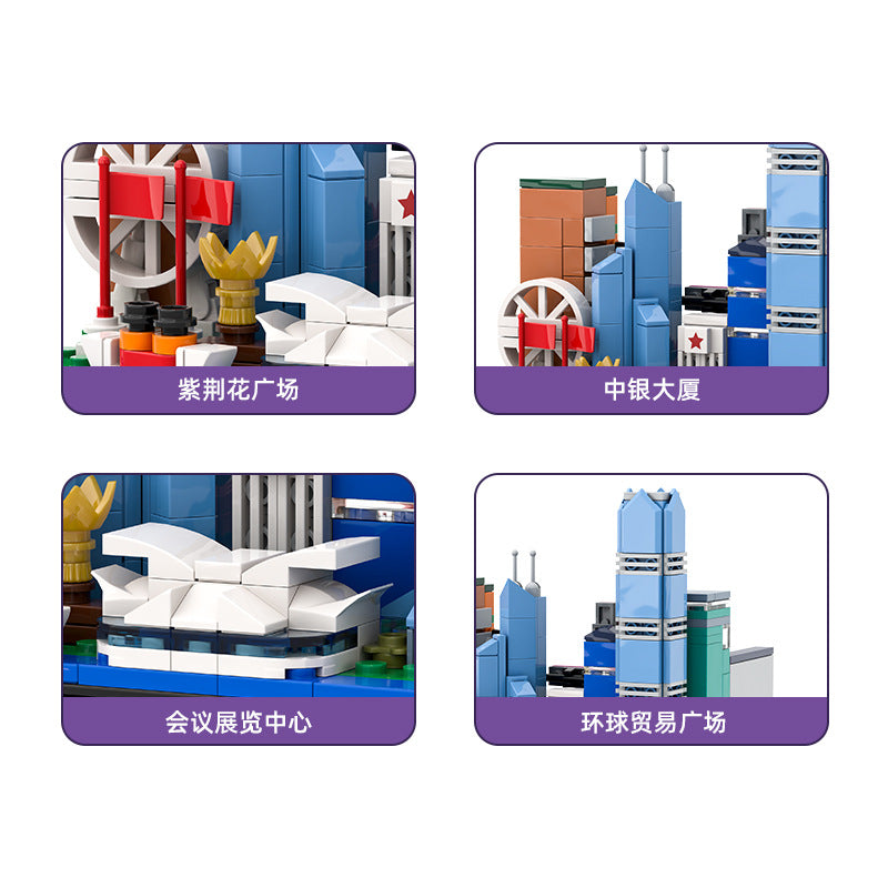 city microcosm hong kong - building blocks set - wange bricks - 2