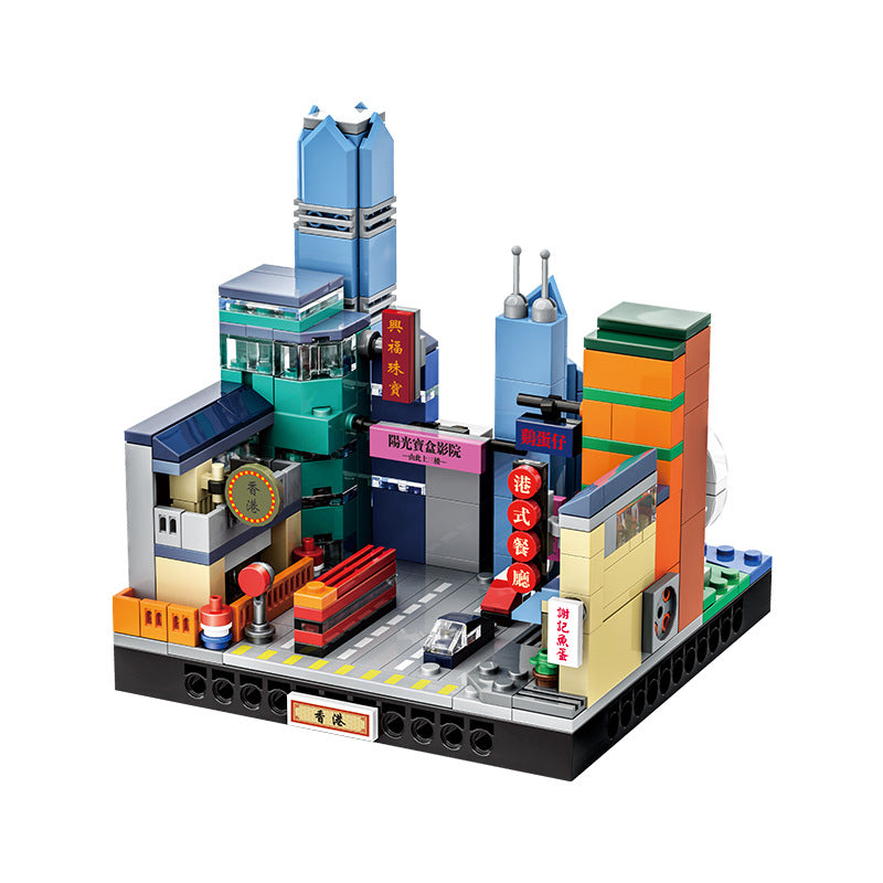 city microcosm hong kong - building blocks set - wange bricks - 4