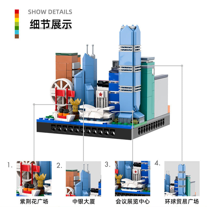 city microcosm hong kong - building blocks set - wange bricks - 7