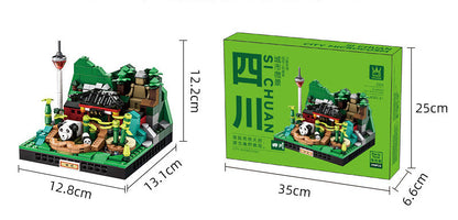 city microcosm sichuan - building blocks set - wange bricks - 294 pcs - 5