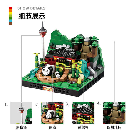 city microcosm sichuan - building blocks set - wange bricks - 294 pcs - 6