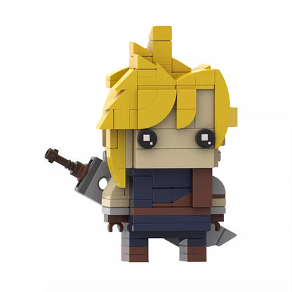 cloud strife brickheadz building set | final fantasy | moc-61279 - 1