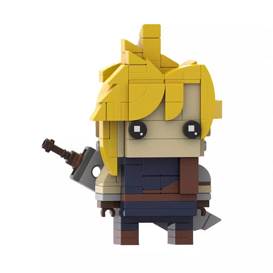 cloud strife brickheadz building set | final fantasy | moc-61279 - 1