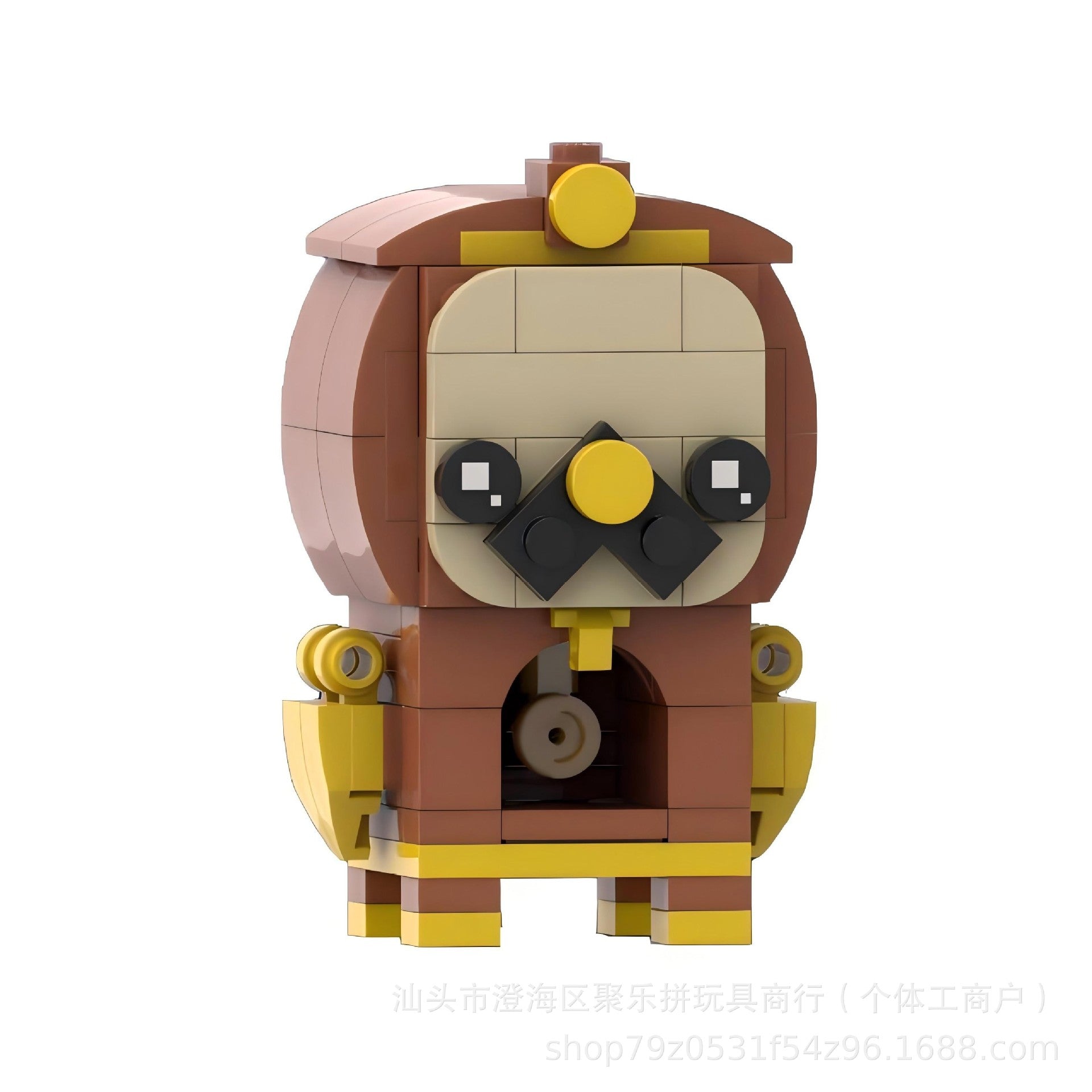 cogsworth brickheadz moc set | beauty and the beast | lego compatible - 1