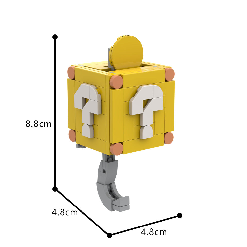 coin block key holder building set | mario | moc-186541 - 4