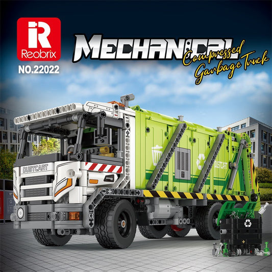 compressed garbage truck building blocks set - reobrix 22022 - 1