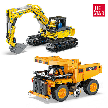 construction vehicle 2 in1 building set | jiestar 57017 - 57018 - 4