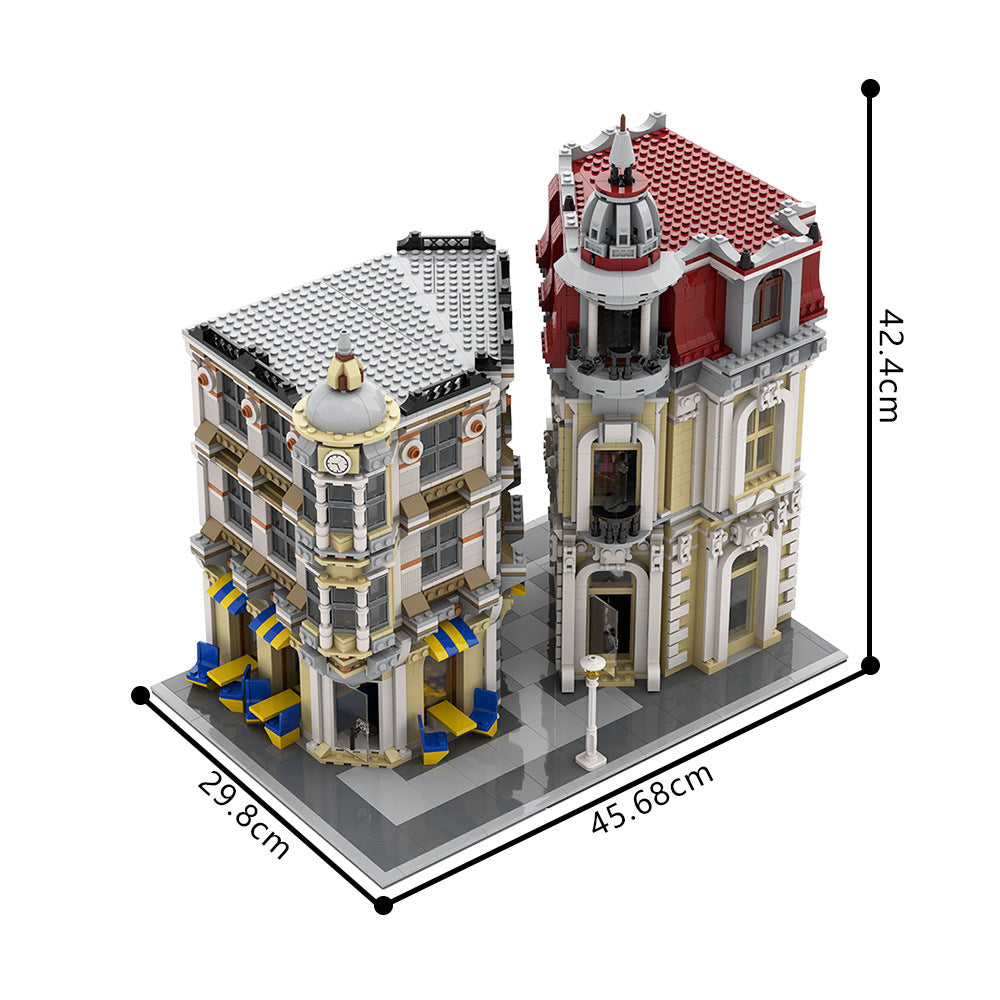 corner alley building set | lego compatible - 1