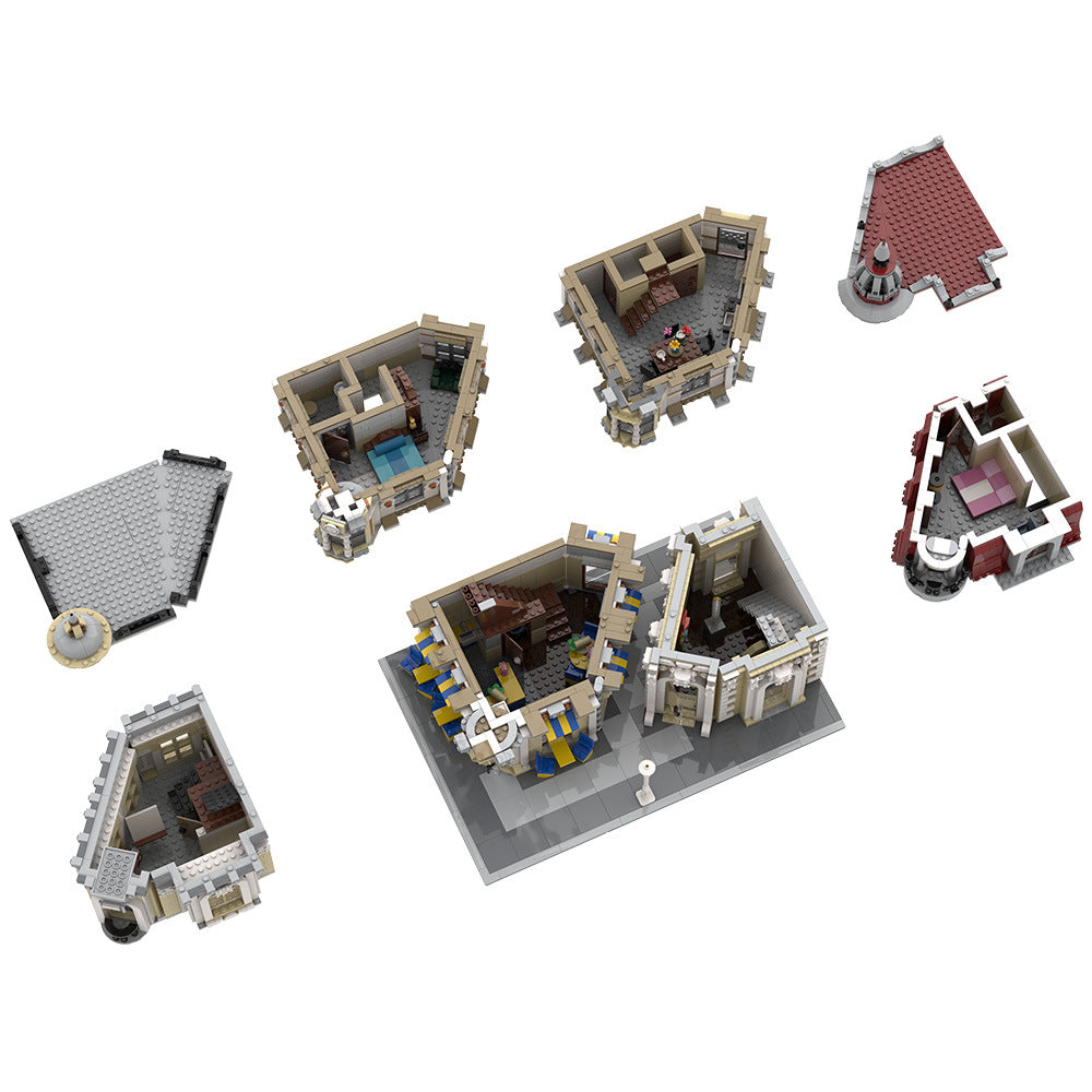 corner alley building set | lego compatible - 3