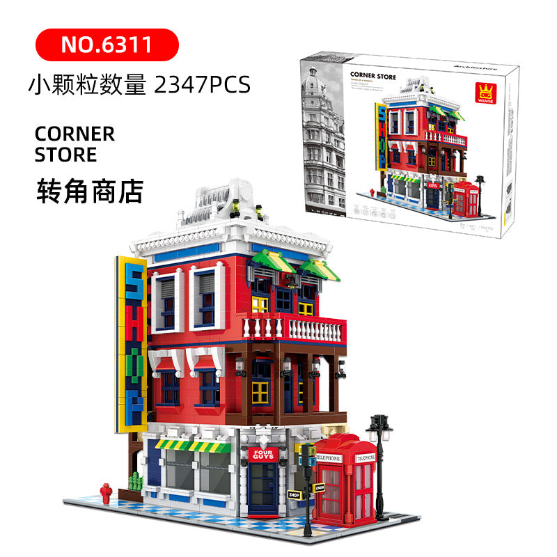 corner store - building blocks set - wange bricks 6311 - 3