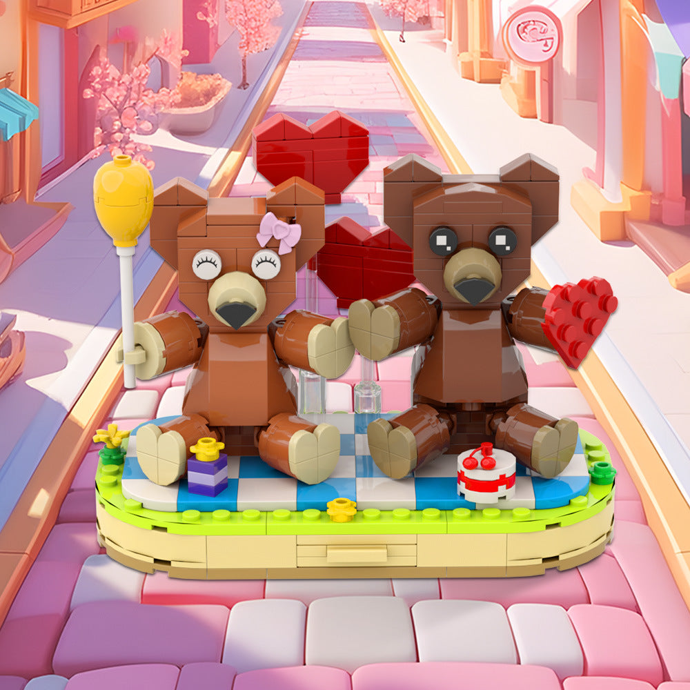 couple bears building set | valentine's day | lego compatible - 1