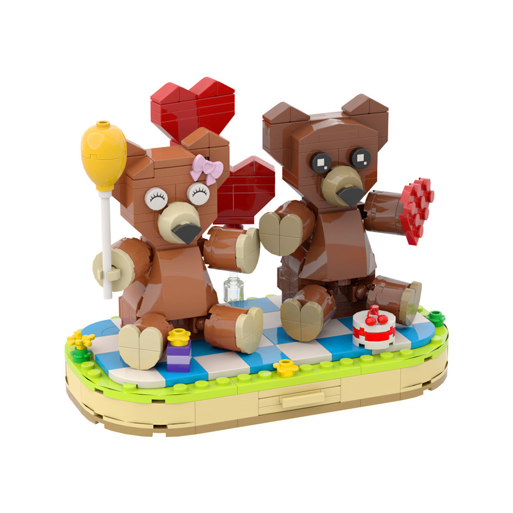 couple bears building set | valentine's day | lego compatible - 3