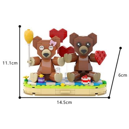 couple bears building set | valentine's day | lego compatible - 4