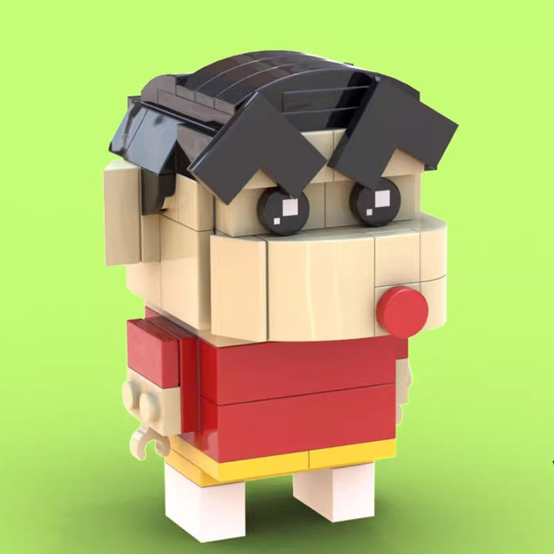 crayon shin-chan brickheadz moc building toy | lego-compatible set - 1