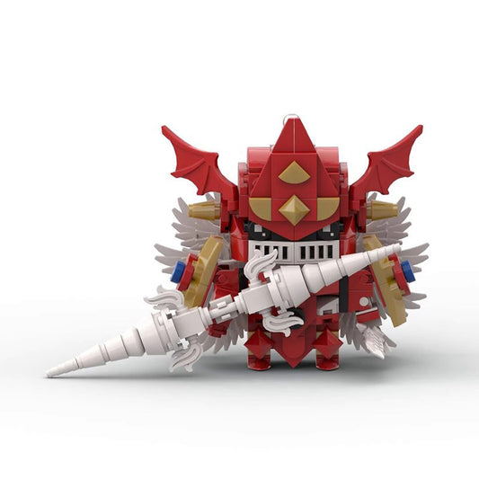 crimson gallantmon moc brickheadz set | digimon | lego-compatible - 1