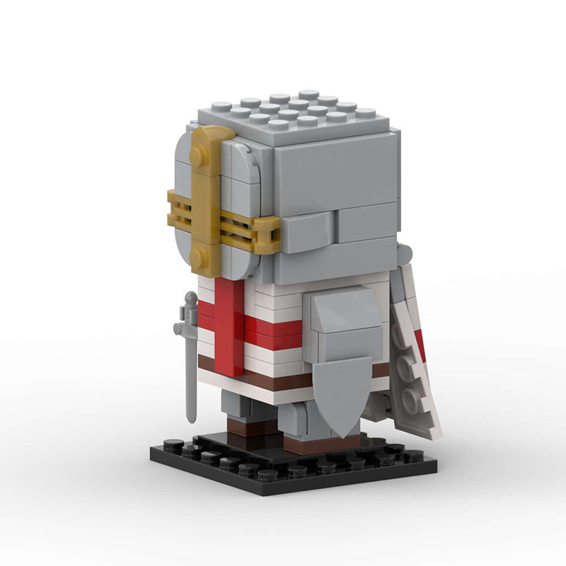 crusader knight brickheadz moc building set | lego compatible - 4