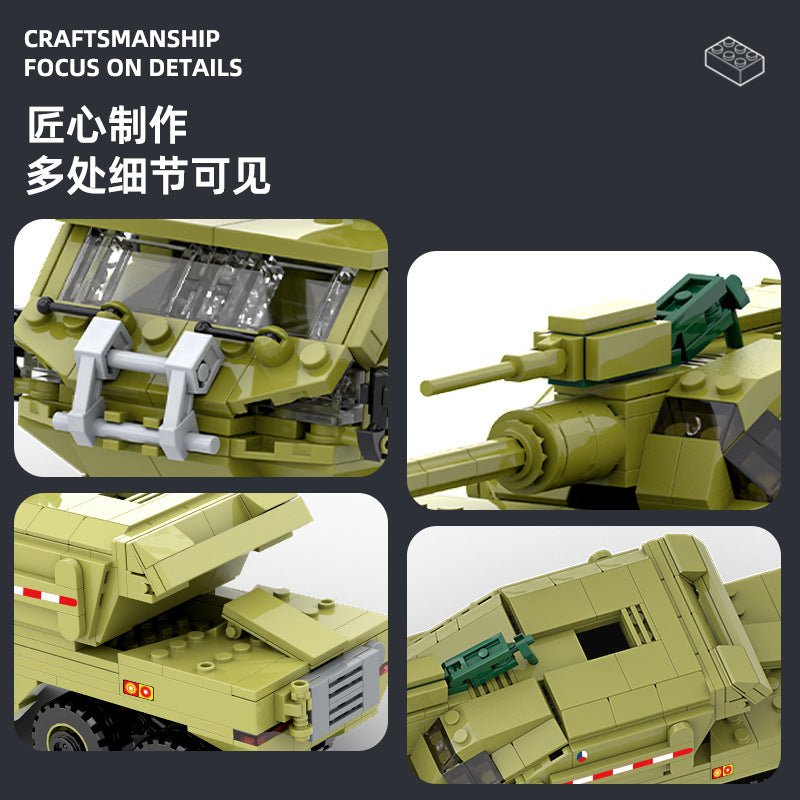 dana m2 self-propelled howitzer - building blocks set - wange bricks - 2