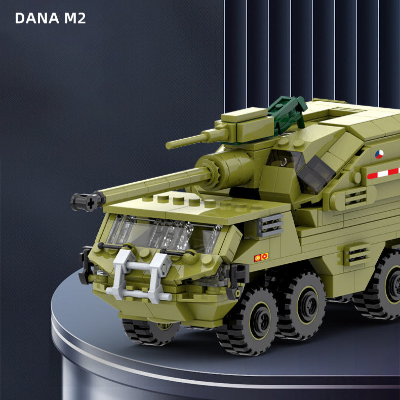 dana m2 self-propelled howitzer - building blocks set - wange bricks - 4