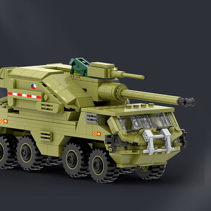 dana m2 self-propelled howitzer - building blocks set - wange bricks - 6