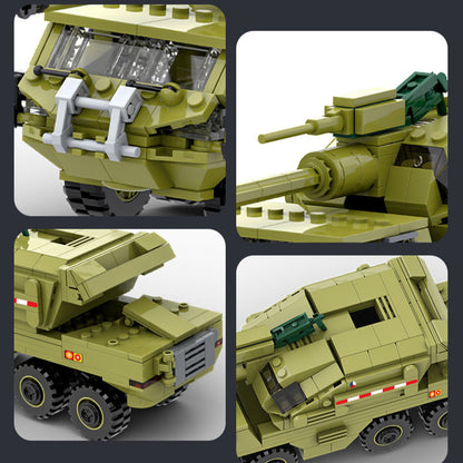 dana m2 self-propelled howitzer - building blocks set - wange bricks - 8