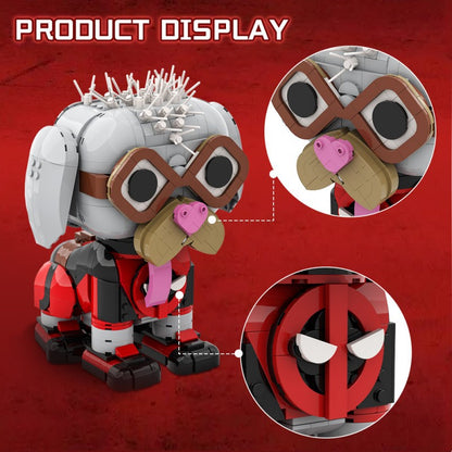deadpool dog building set | lego compatible - 6