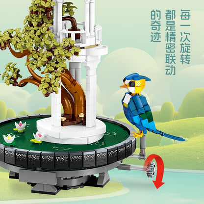 decorative bird garden display set - 1264 pcs | jiestar 9156 - 2