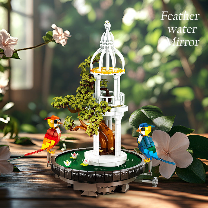 decorative bird garden display set - 1264 pcs | jiestar 9156 - 3