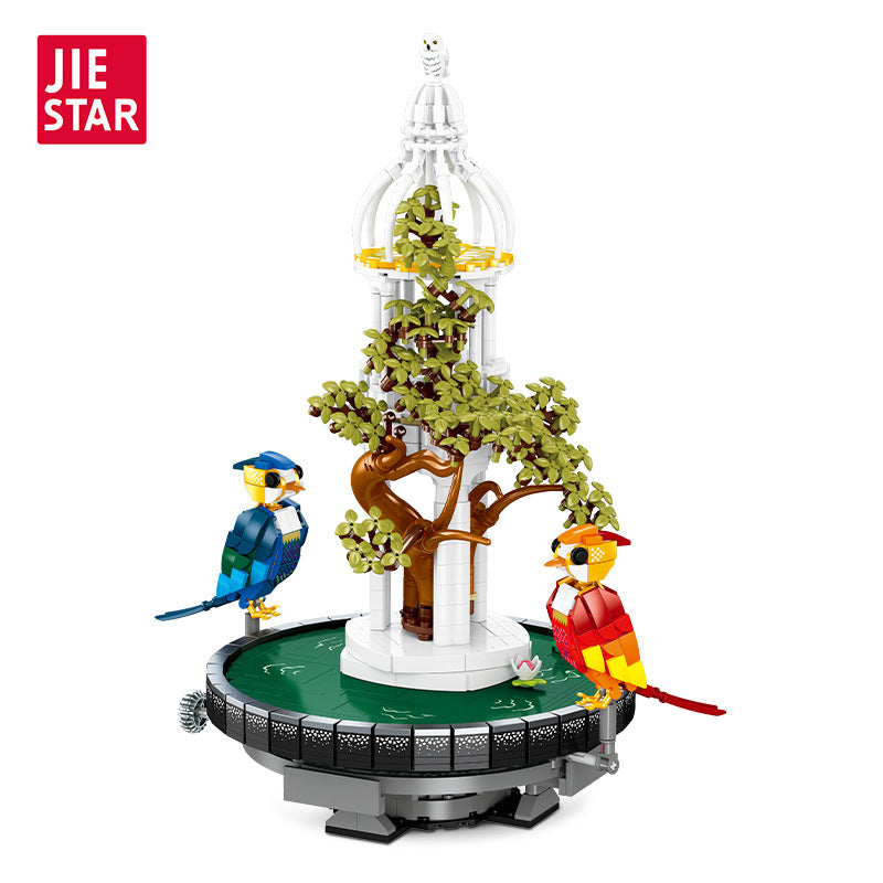 decorative bird garden display set - 1264 pcs | jiestar 9156 - 4