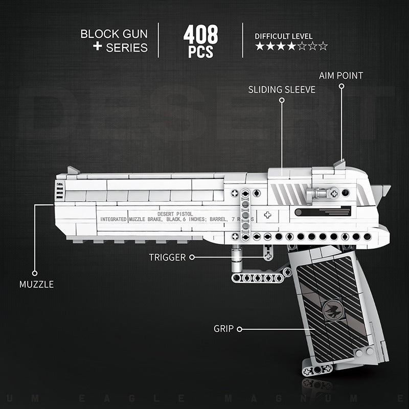 desert eagle building block gun model - reobrix 77001 - 2