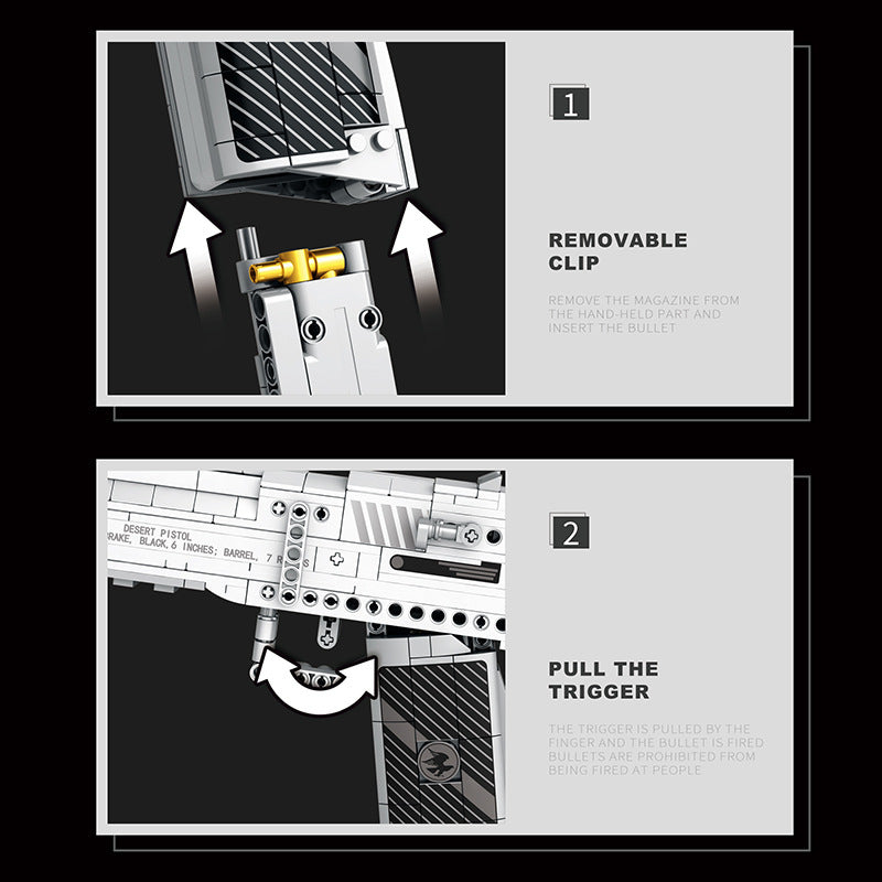desert eagle building block gun model - reobrix 77001 - 4