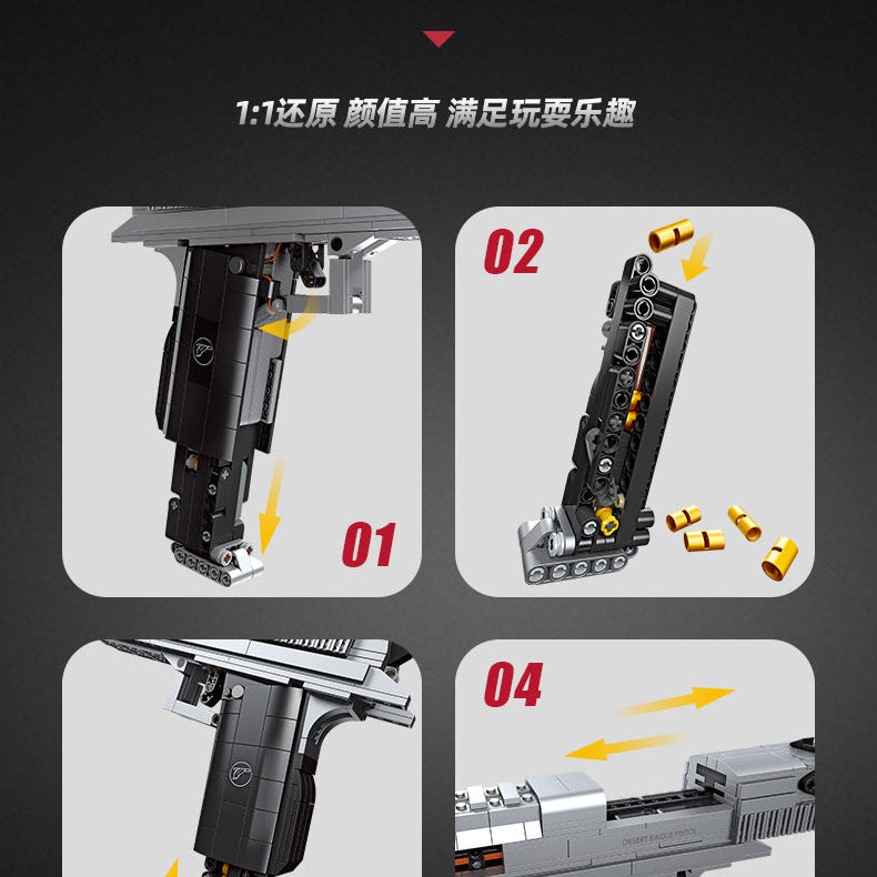 desert eagle pistol gun building set - 795 pcs | jiestar 92400 - 6