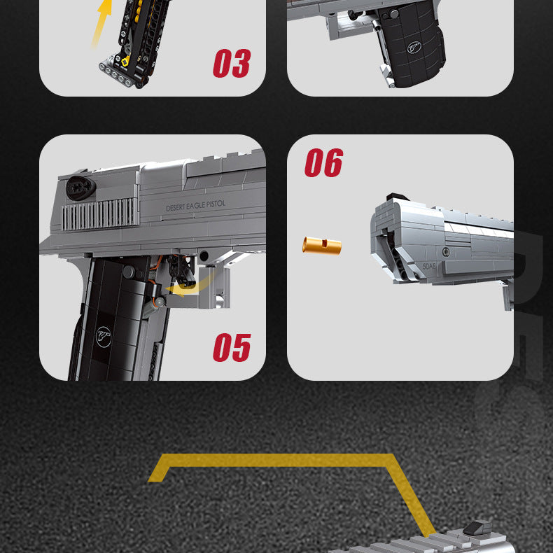 desert eagle pistol gun building set - 795 pcs | jiestar 92400 - 7