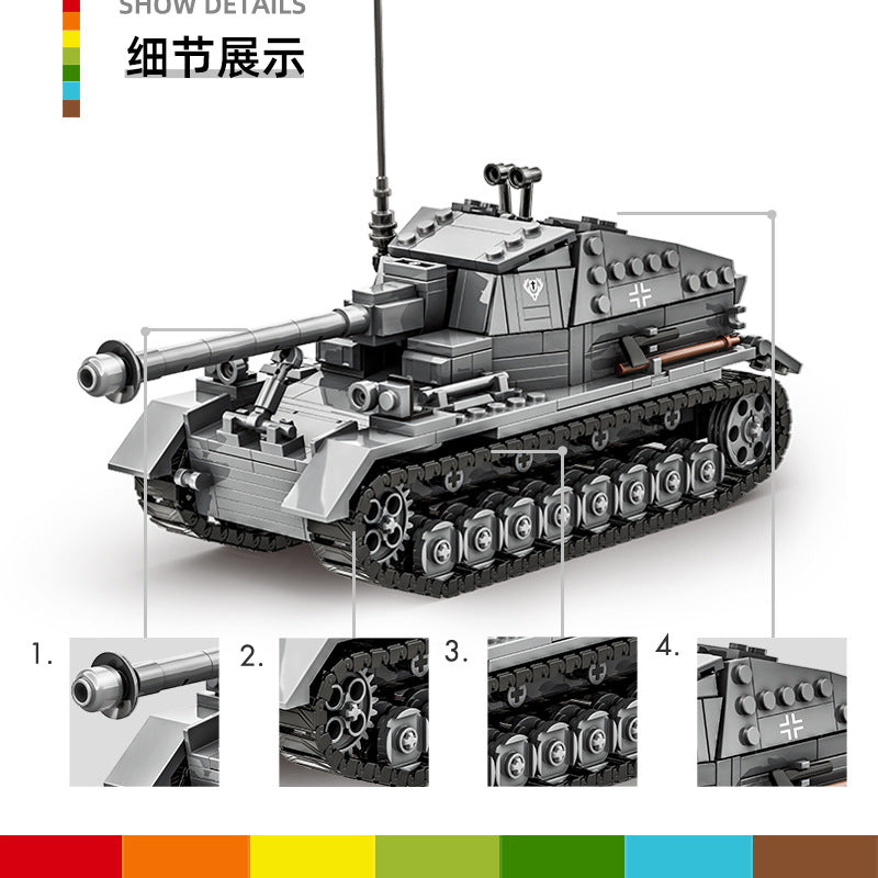 dicker max military tank building blocks set - wange bricks - 7