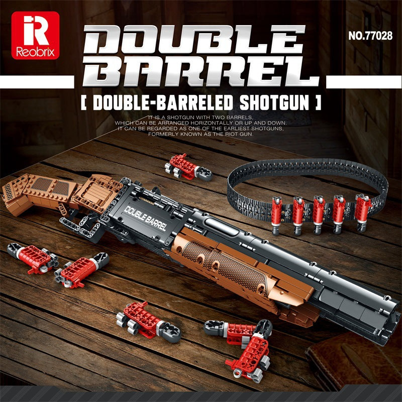 double barrel shotgun building block set - 1006 pcs reobrix 77028 - 1