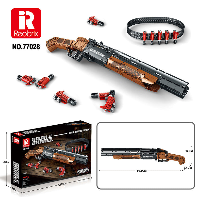 double barrel shotgun building block set - 1006 pcs reobrix 77028 - 6