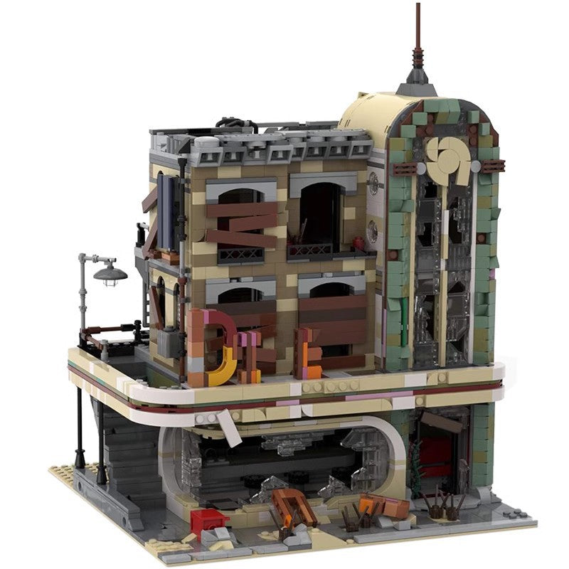 downtown diner building set | apocalypse version | moc-40173 - 3