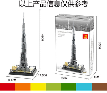 dubai burj khalifa building blocks set - united arab emirates - 555 pcs - 6