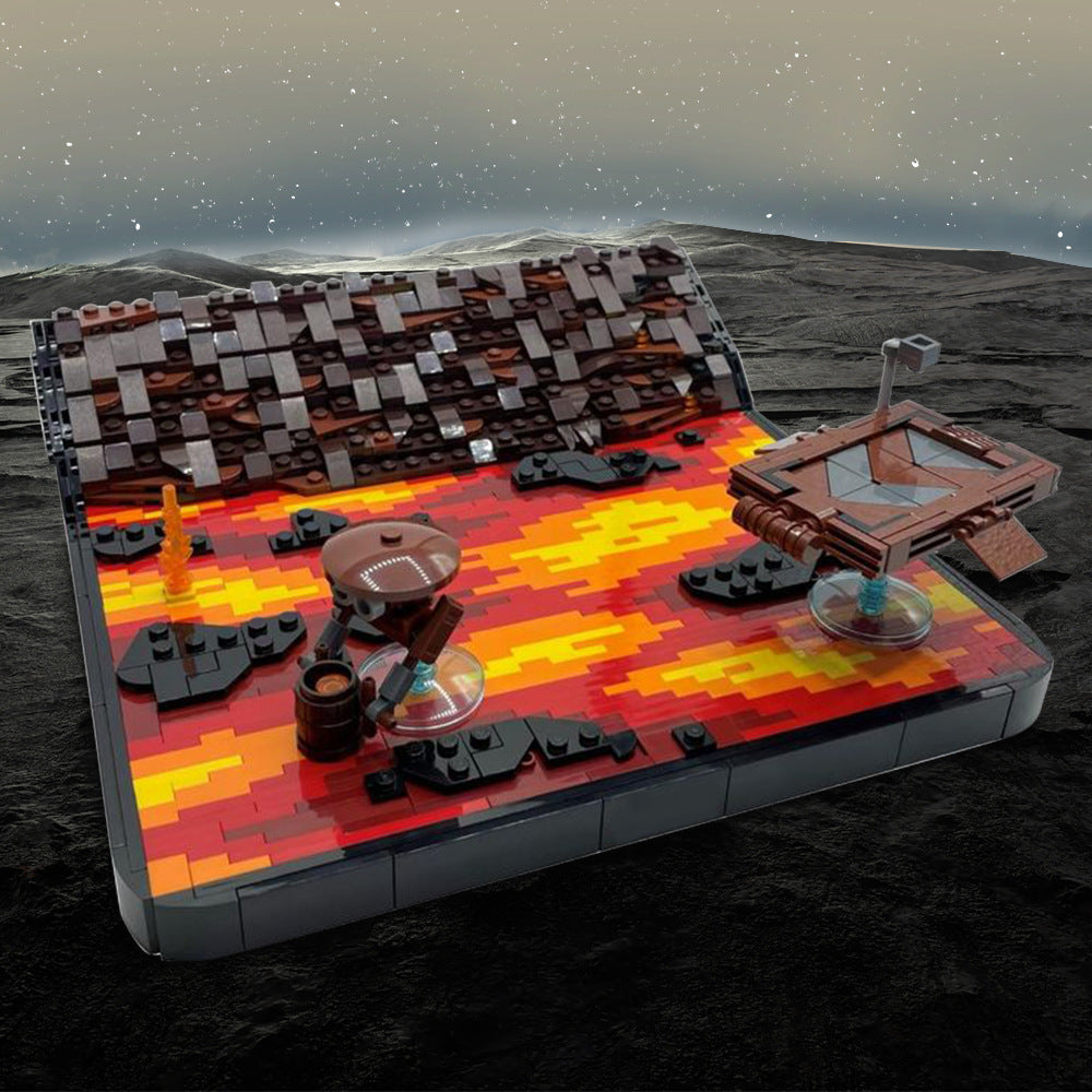 duel on mustafar diorama moc | star wars | moc-105437 - 1