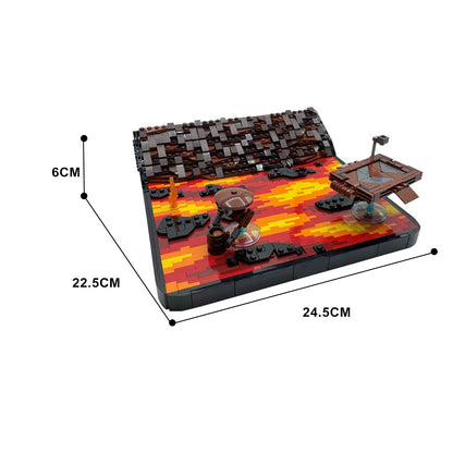 duel on mustafar diorama moc | star wars | moc-105437 - 5