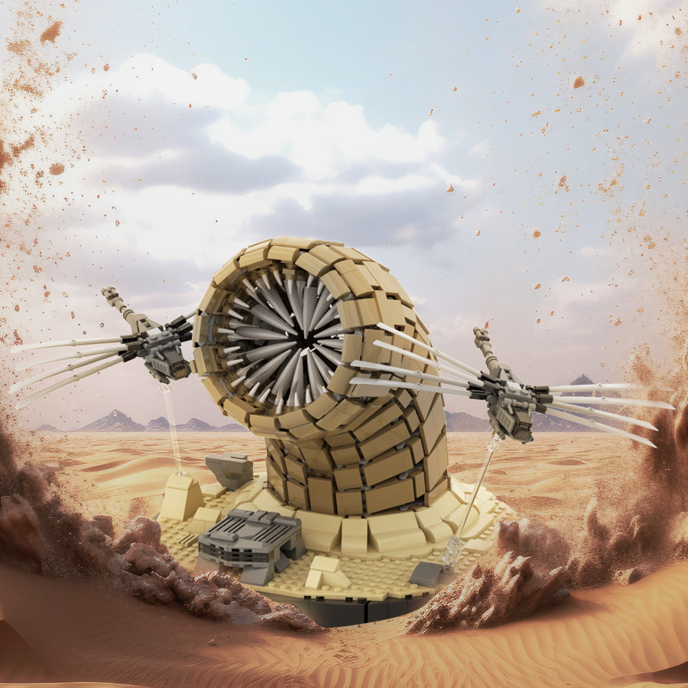 dune sandworm and ornithopter building set | lego compatible - 1