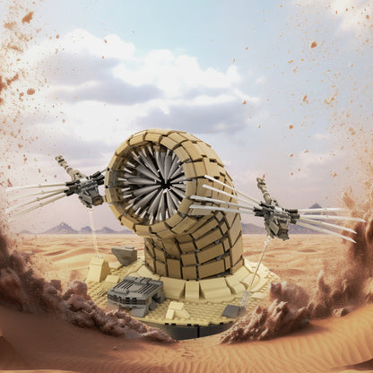 dune sandworm and ornithopter building set | lego compatible - 1