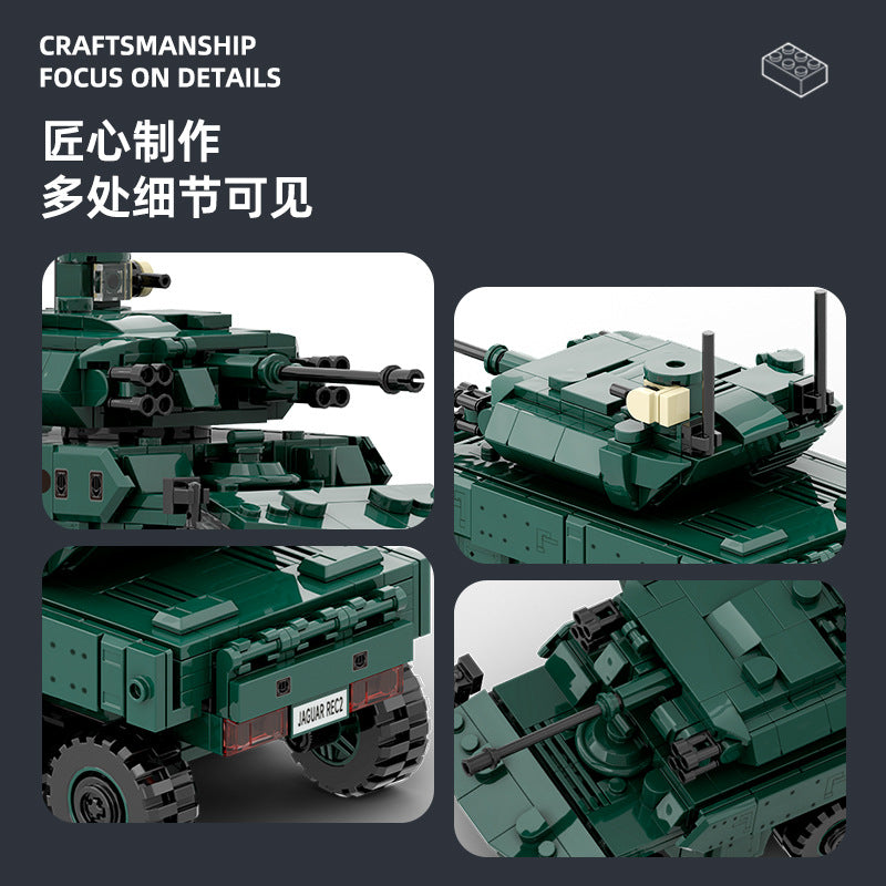 ebrc jaguar air defense vehicle building blocks set - wange bricks - 2