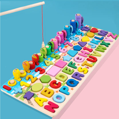 Educational Toy Wooden Multifunctional Numbers Board Six In One Numbers Board