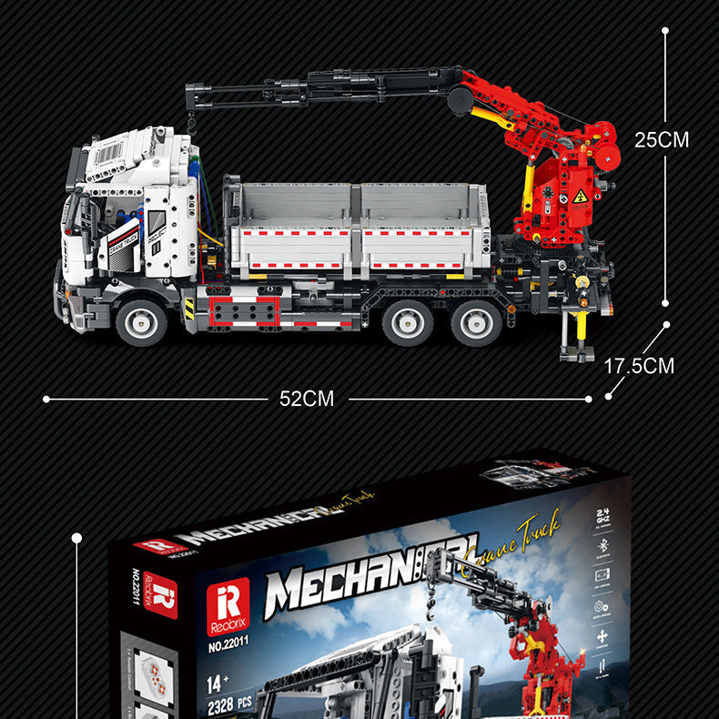 engineering crane truck with remote control blocks - reobrix 22011 - 10