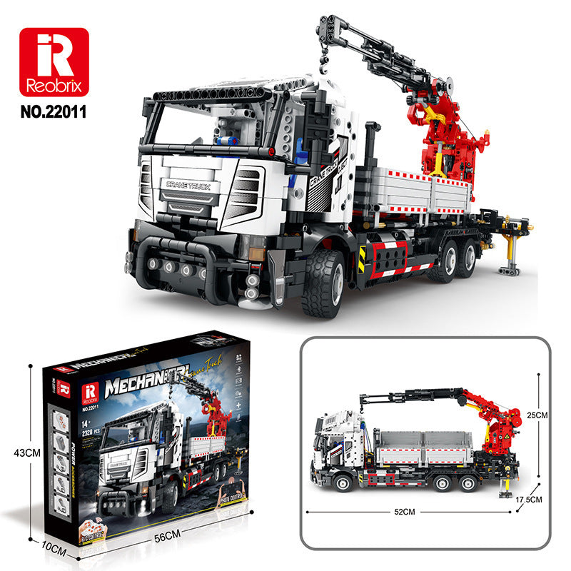 engineering crane truck with remote control blocks - reobrix 22011 - 6