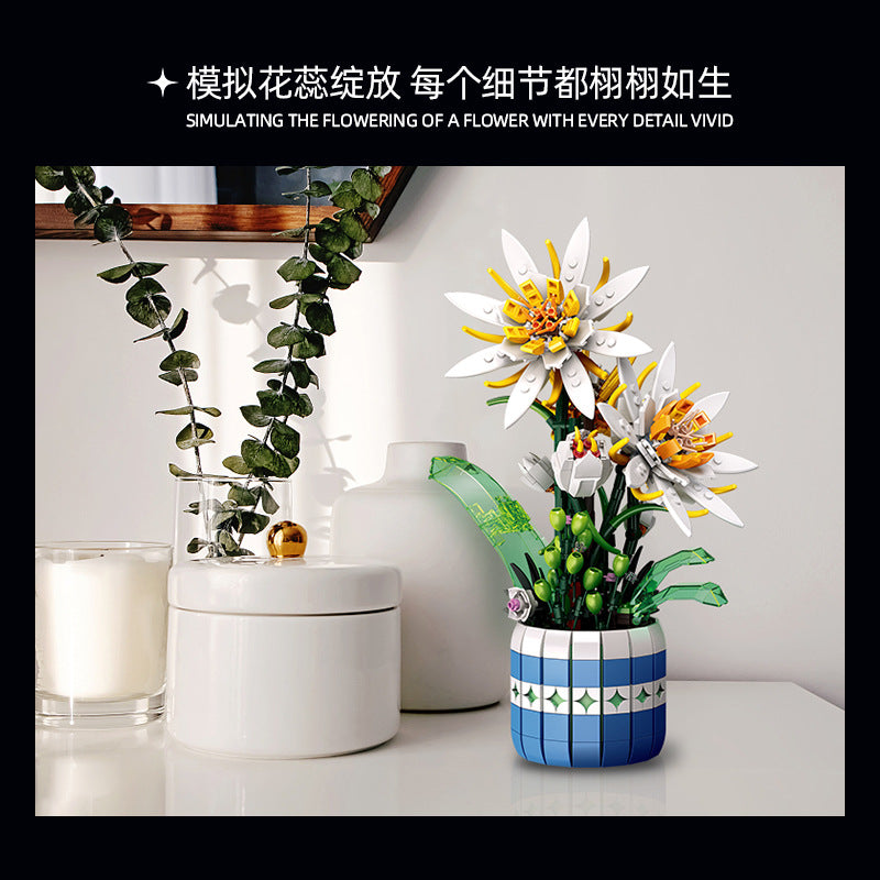 epiphyllum bonsai flower building blocks 1264 pcs | jiestar 9033 - 1