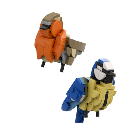 eurasian blue tit and redbreast building set | moc-132640 - 2
