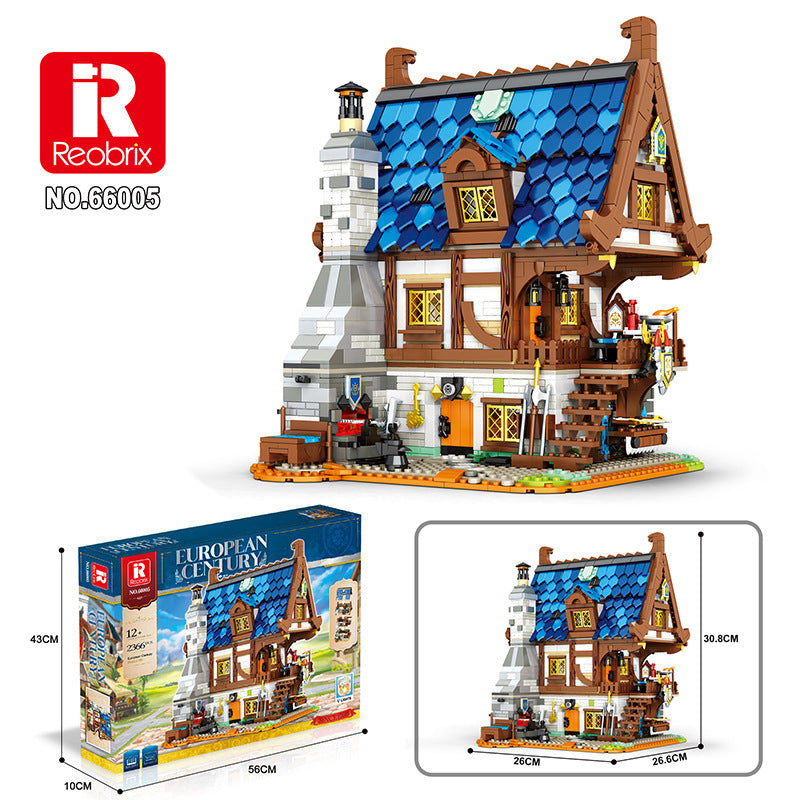 european century blacksmith building blocks set - reobrix 66005 - 6