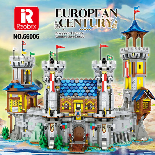 european century golden lion castle building blocks - reobrix 66006 - 1